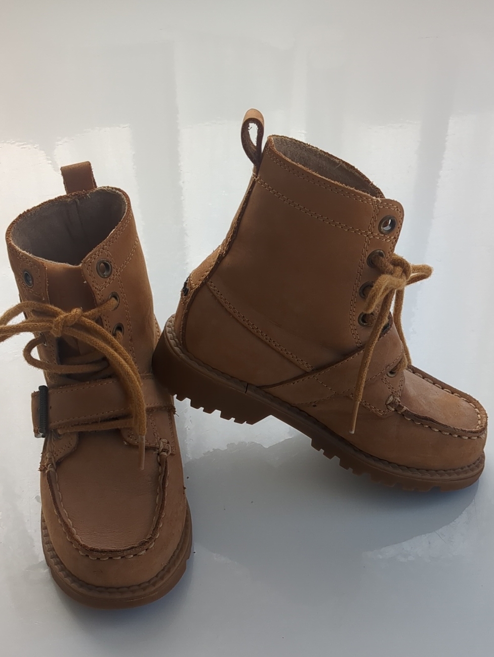 Polo by Ralph Lauren Kids Tan Leather Lace-Up Boots